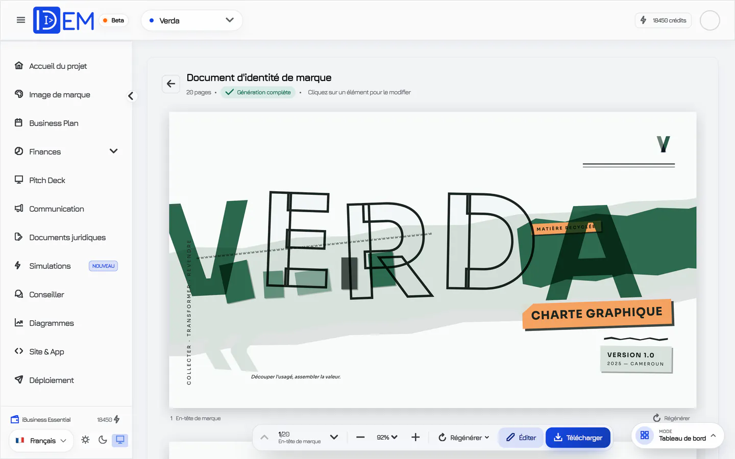 The Verda brand book: logo, colour palette and typography