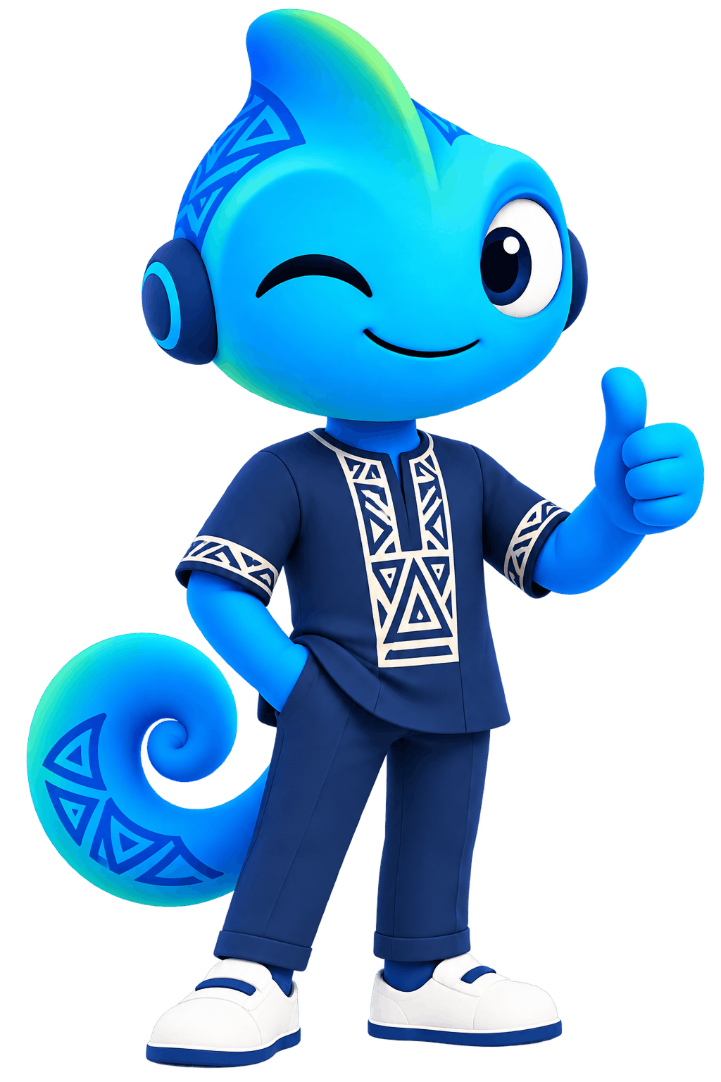 IDEO, the IDEM mascot, giving a thumbs up
